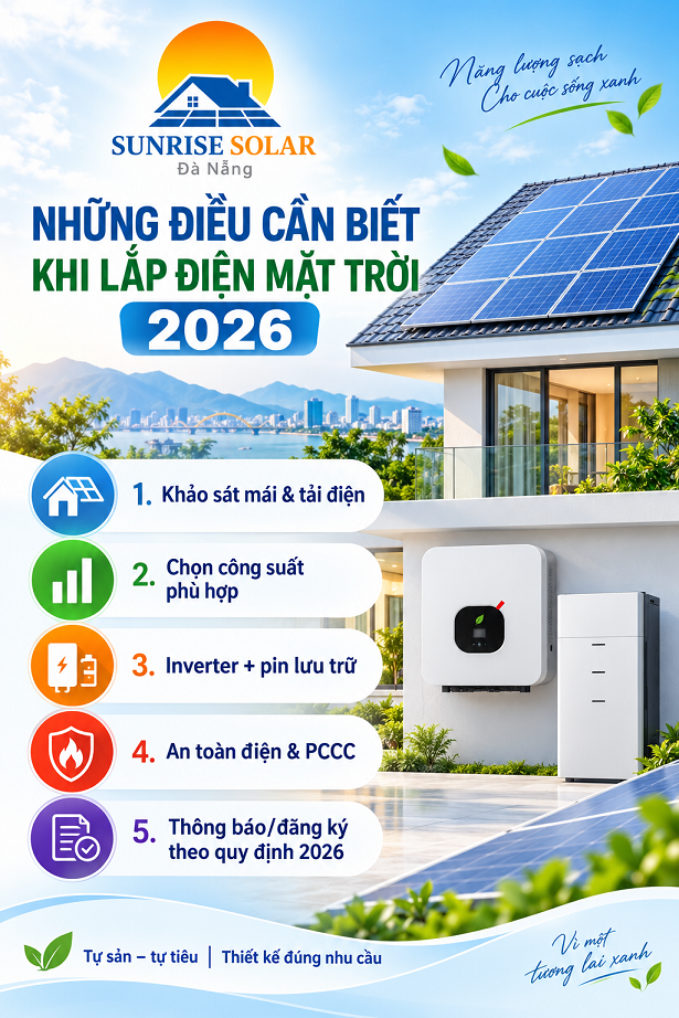 Những điều cần biết khi lắp điện mặt trời năm 2026