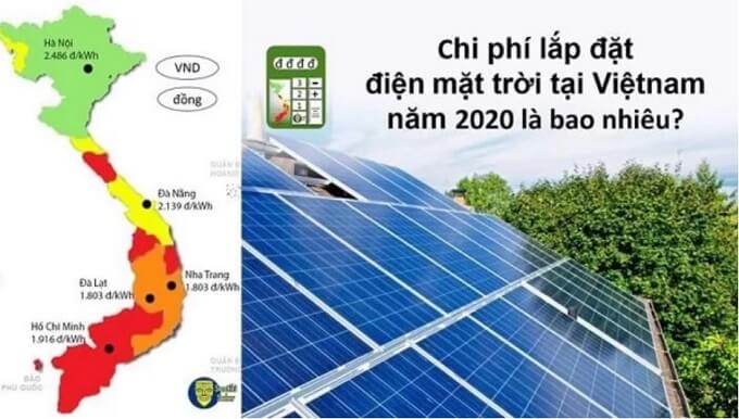giá lắp điện năng lượng mặt trời 2020