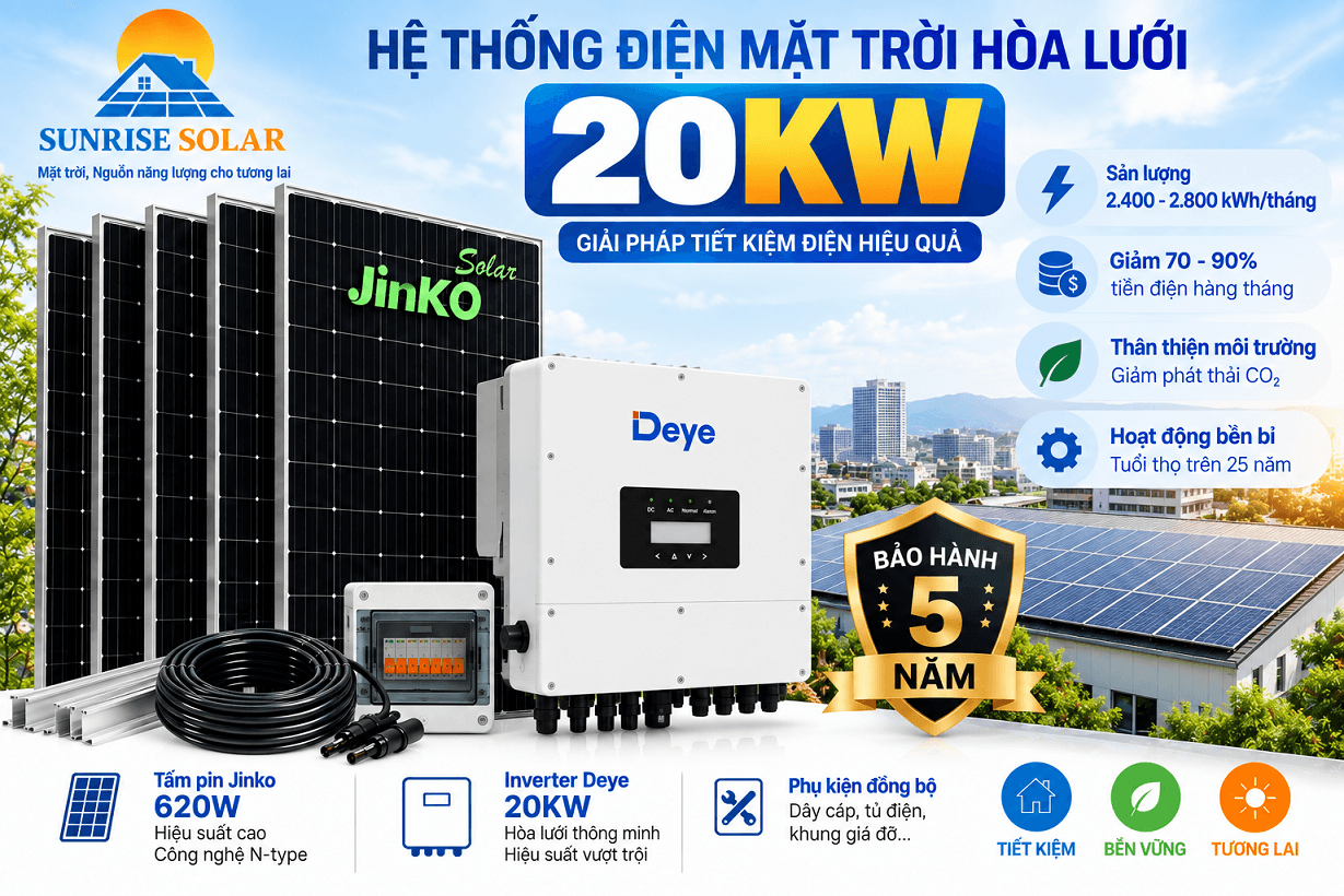 hệ thống điện mặt trời 20kw