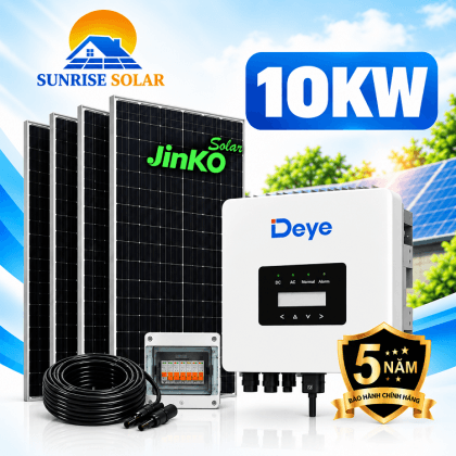 hệ thống điện mặt trời hoà lưới 10kw