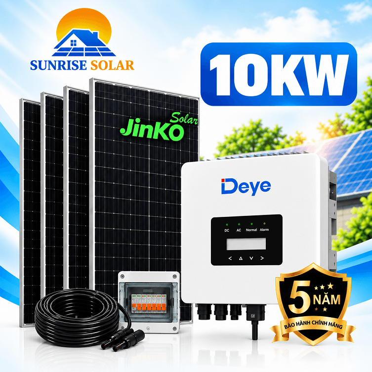 hệ thống điện mặt trời hoà lưới 10kw