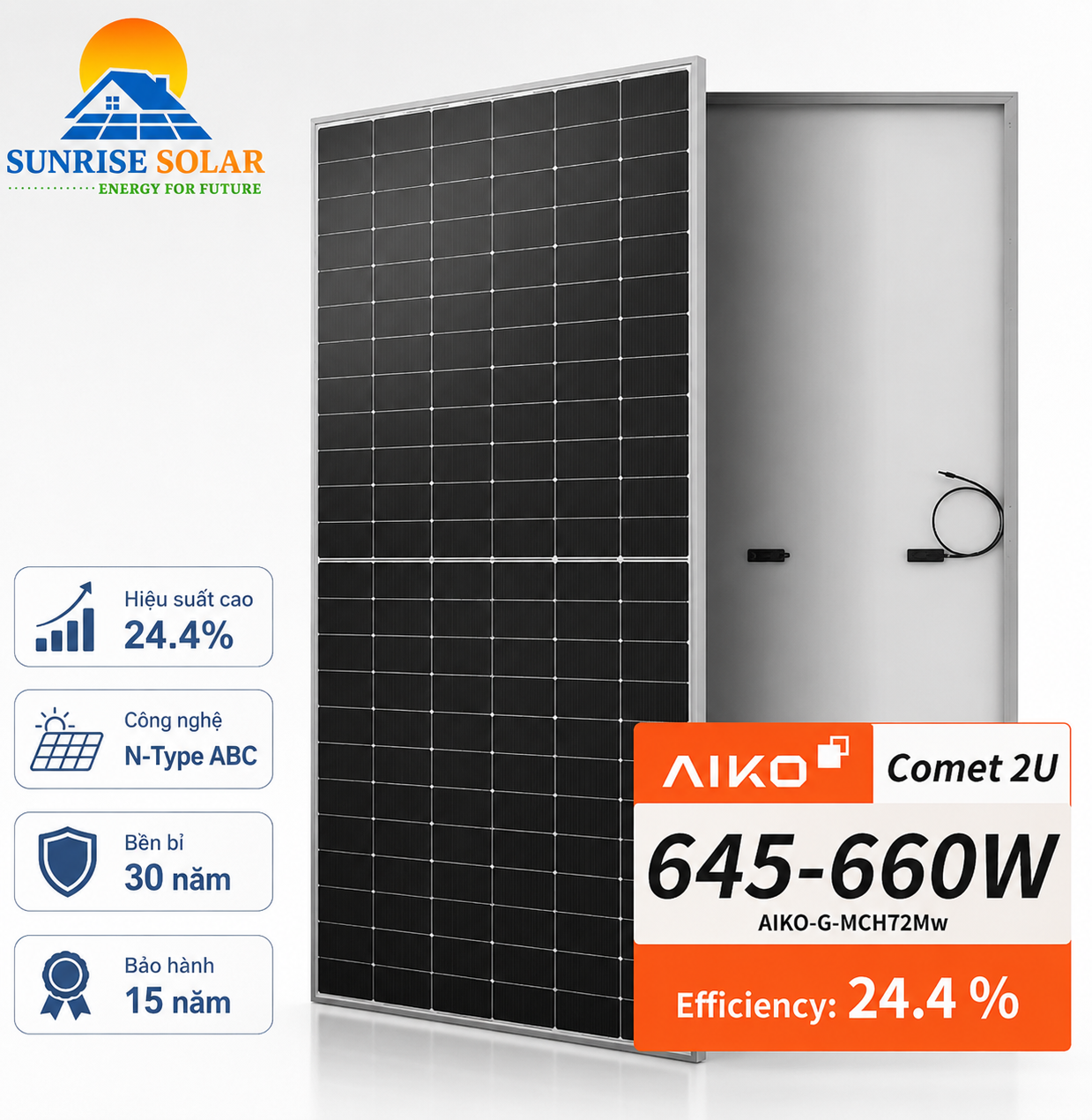Tấm Pin Năng Lượng Mặt Trời AIKO Solar 650W